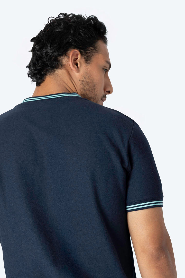 Playera henley azul marino - Hang Ten 