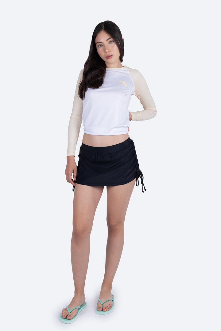 Falda bikini negra cordones laterales - Hang Ten