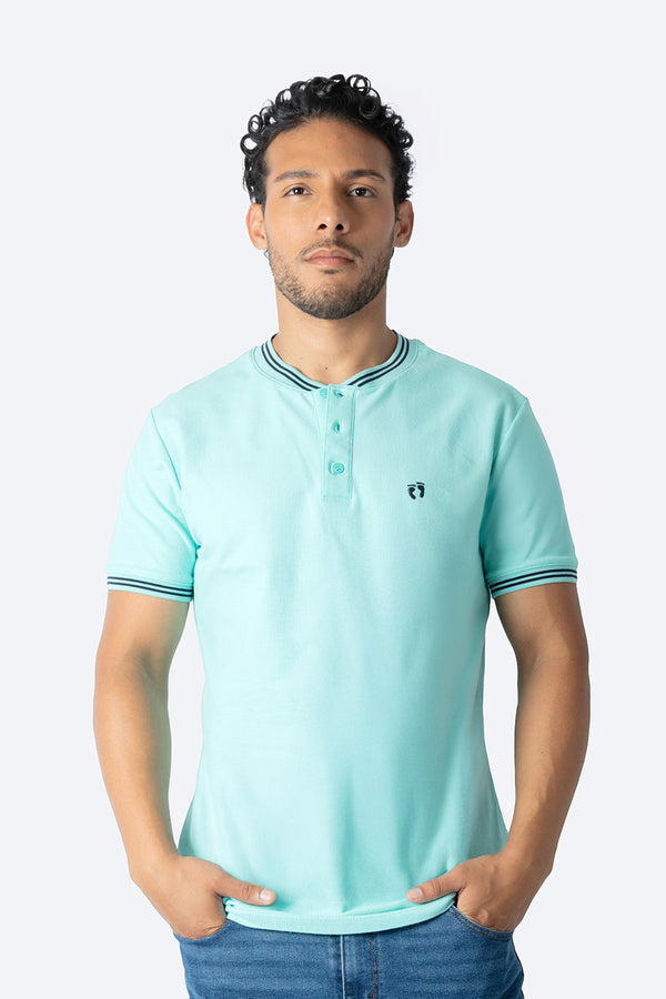 Playera henley aqua - Hang Ten 