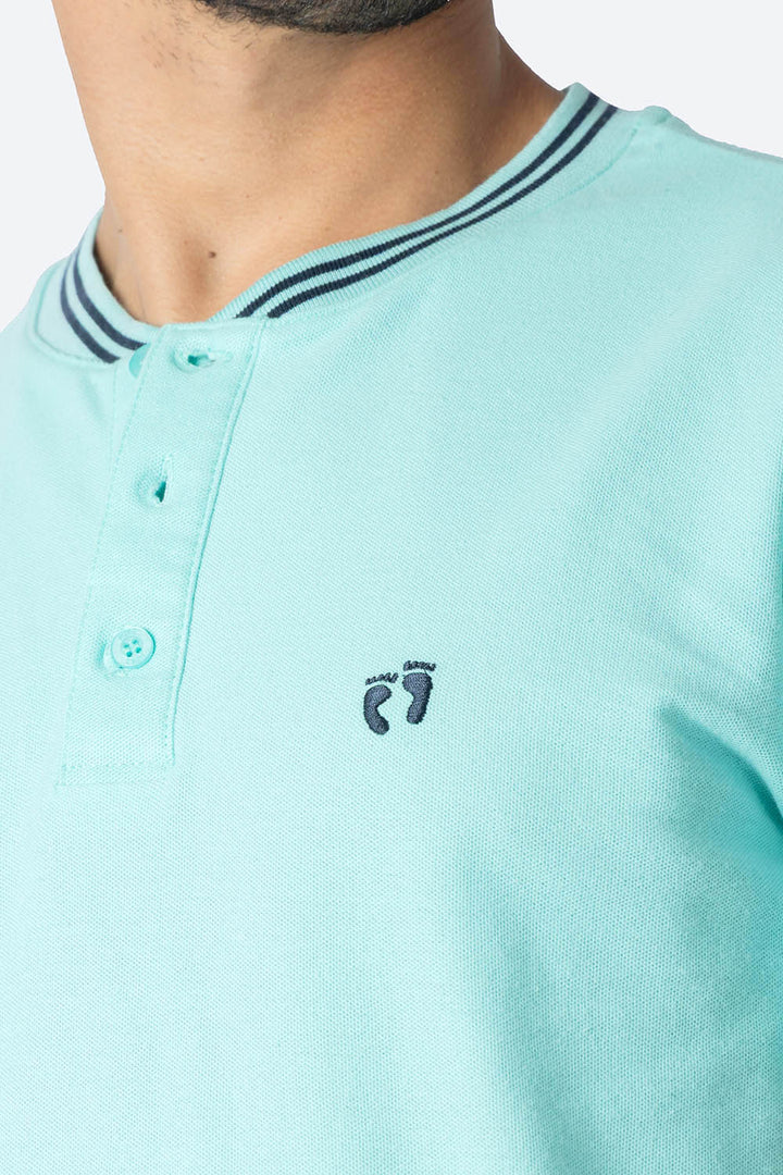 Playera henley aqua - Hang Ten 