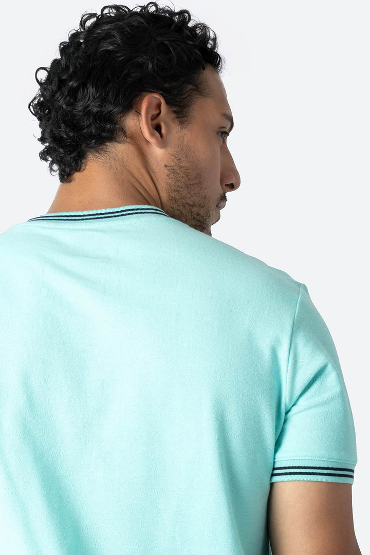 Playera henley aqua - Hang Ten 
