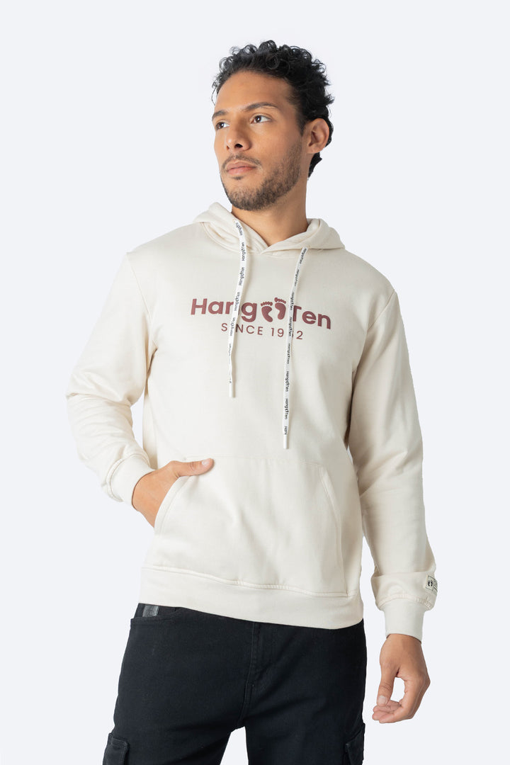 Sudadera cerrad con capucha beige - Hang Ten 