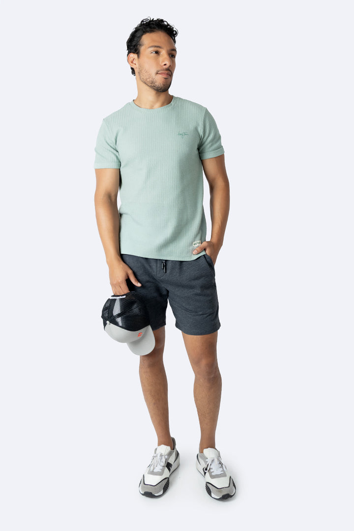 Playera verde con textura cuello redondo - Hang Ten 