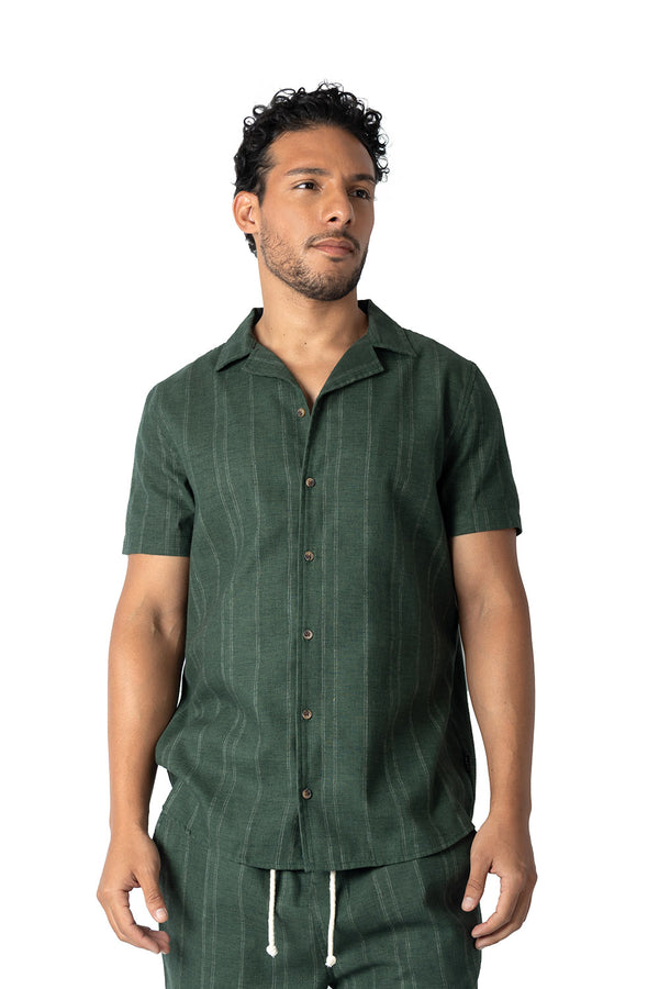 Camisa verde con textura - Hang Ten