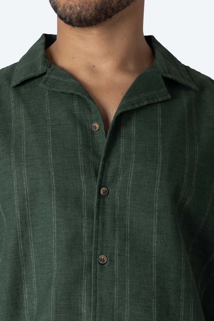 Camisa verde con textura - Hang Ten