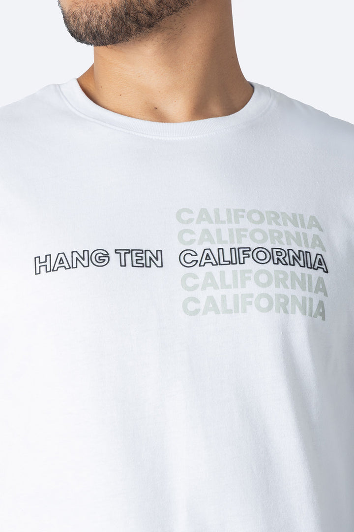 Playera blanca con estampado CALIFORNIA - Hang Ten 