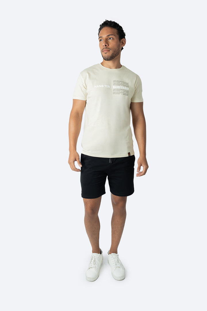 Playera beige con estampado SURFTEAM - Hang Ten 
