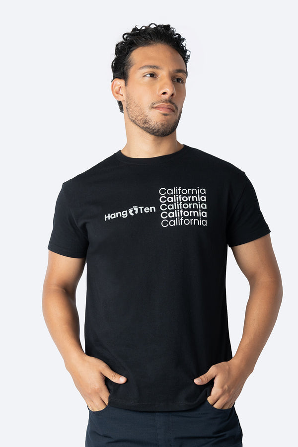 Playera negra con estampado CALIFORNIA - Hang Ten 