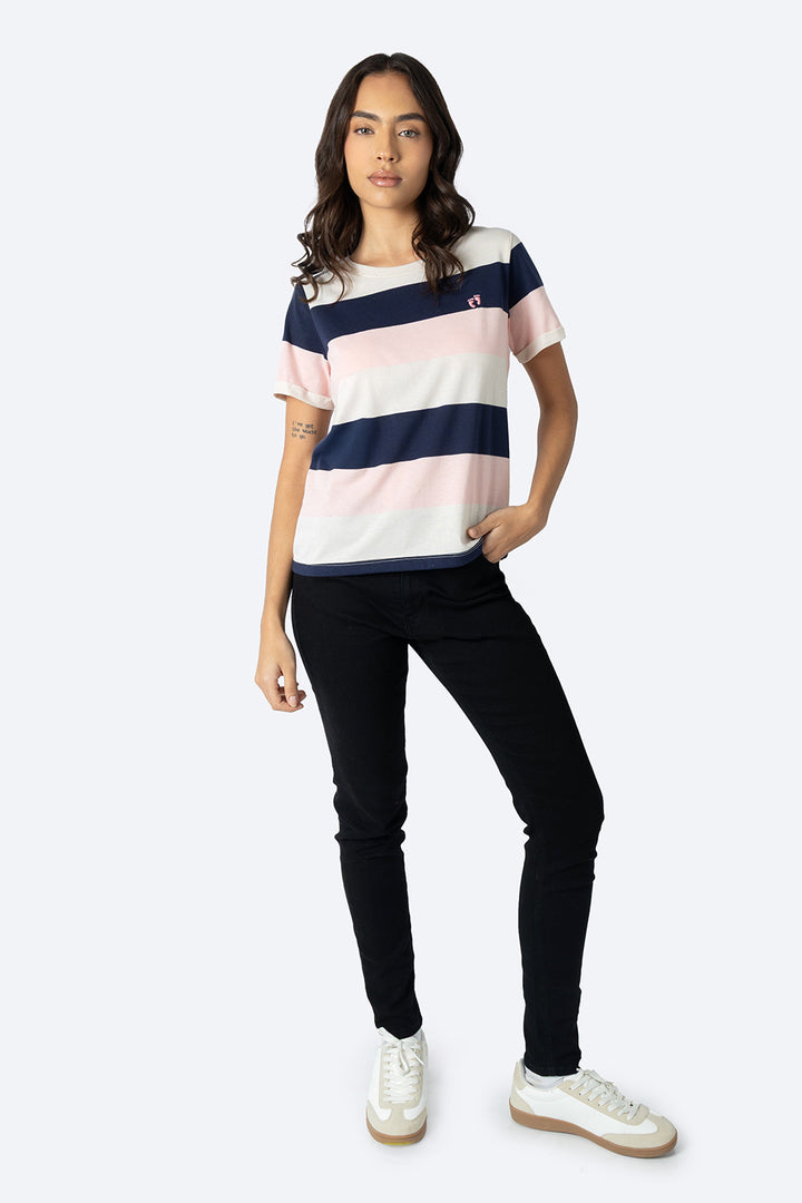 Playera de rayas azul con rosa - Hang Ten