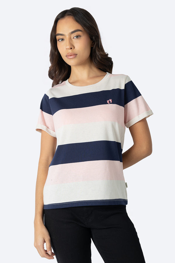 Playera de rayas azul con rosa - Hang Ten