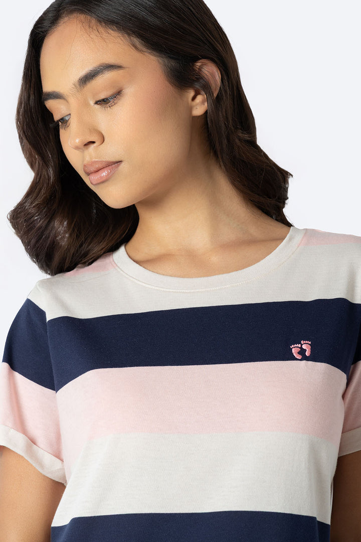Playera de rayas azul con rosa - Hang Ten