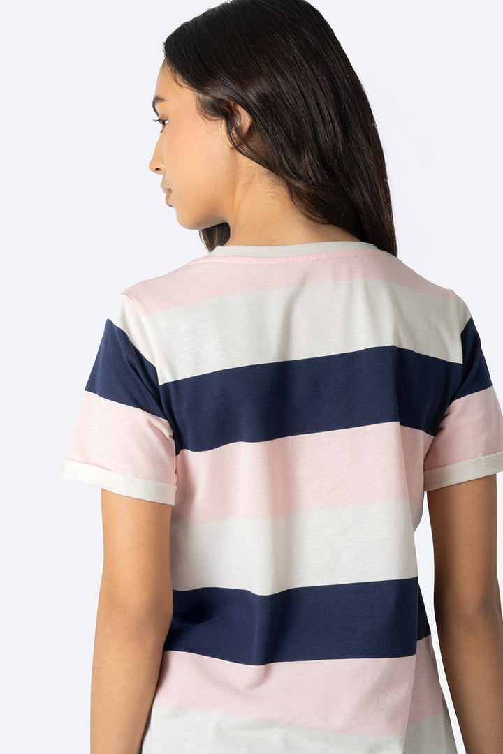 Playera de rayas azul con rosa - Hang Ten