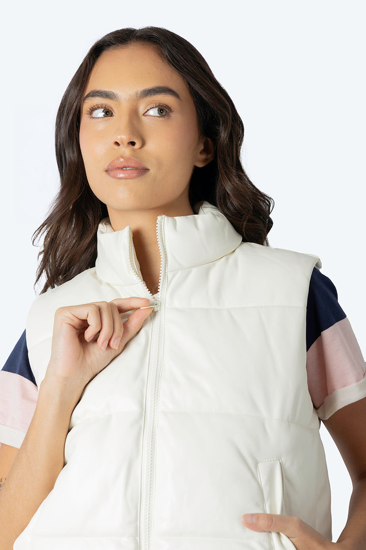 Chaleco bomber beige -  Hang Ten