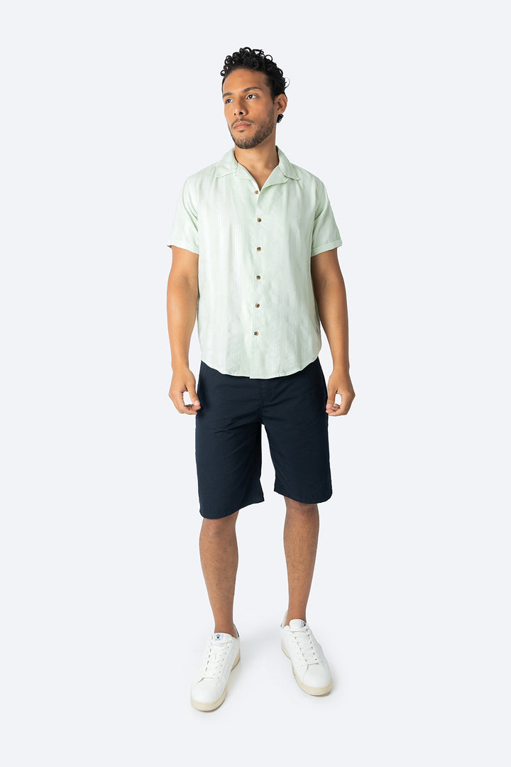 Camisa verde claro con textura - Hang Ten