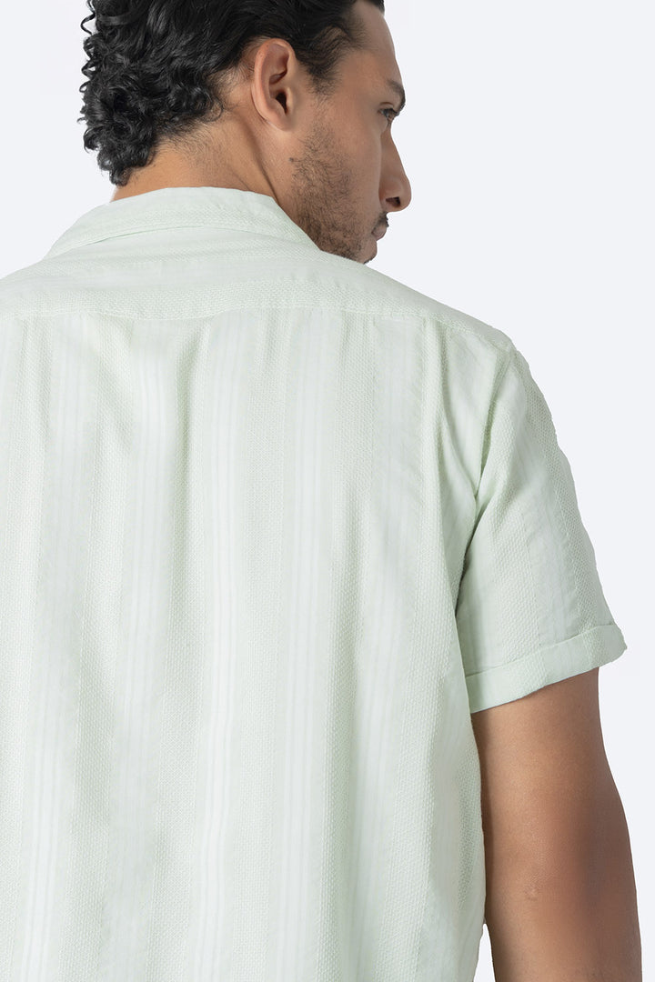 Camisa verde claro con textura - Hang Ten