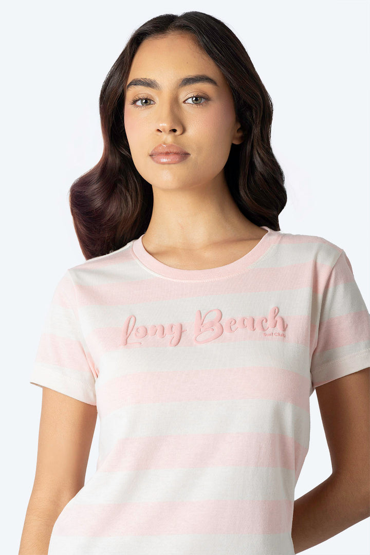 Playera rosa con franjas - Hang Ten