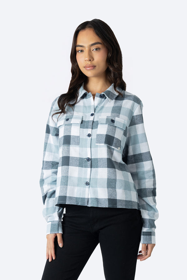 Blusa a cuadros gris con blanco - Hang Ten