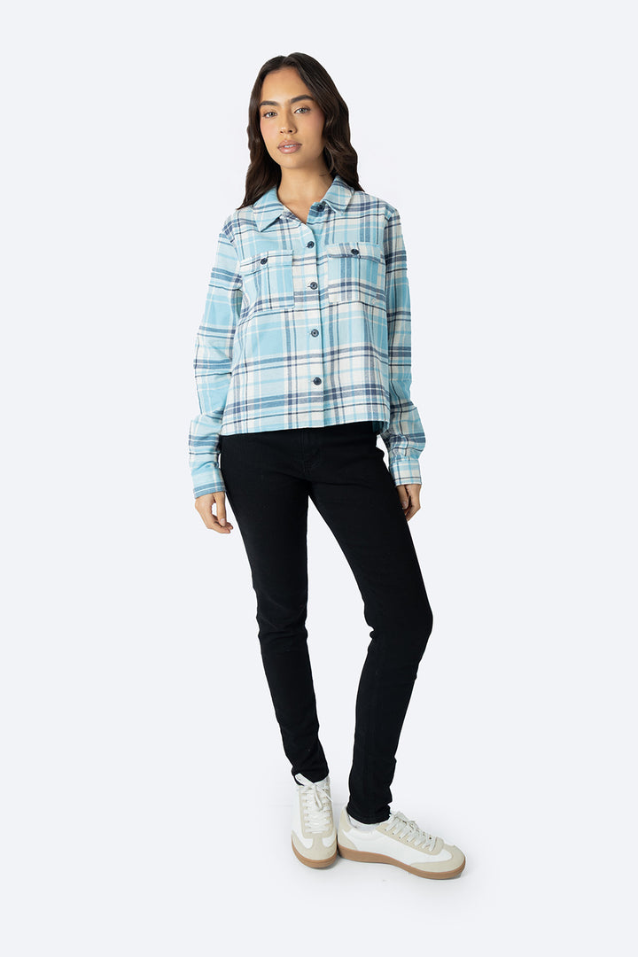 Blusa a cuadros azul con blanco - Hang Ten