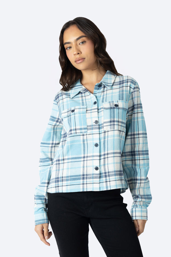 Blusa a cuadros azul con blanco - Hang Ten