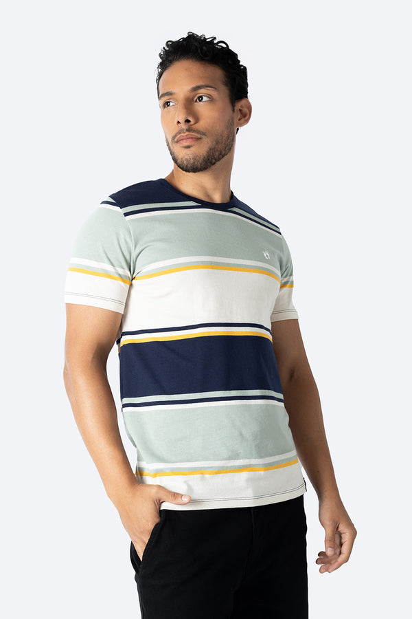 Playera verde rayada - Hang Ten 