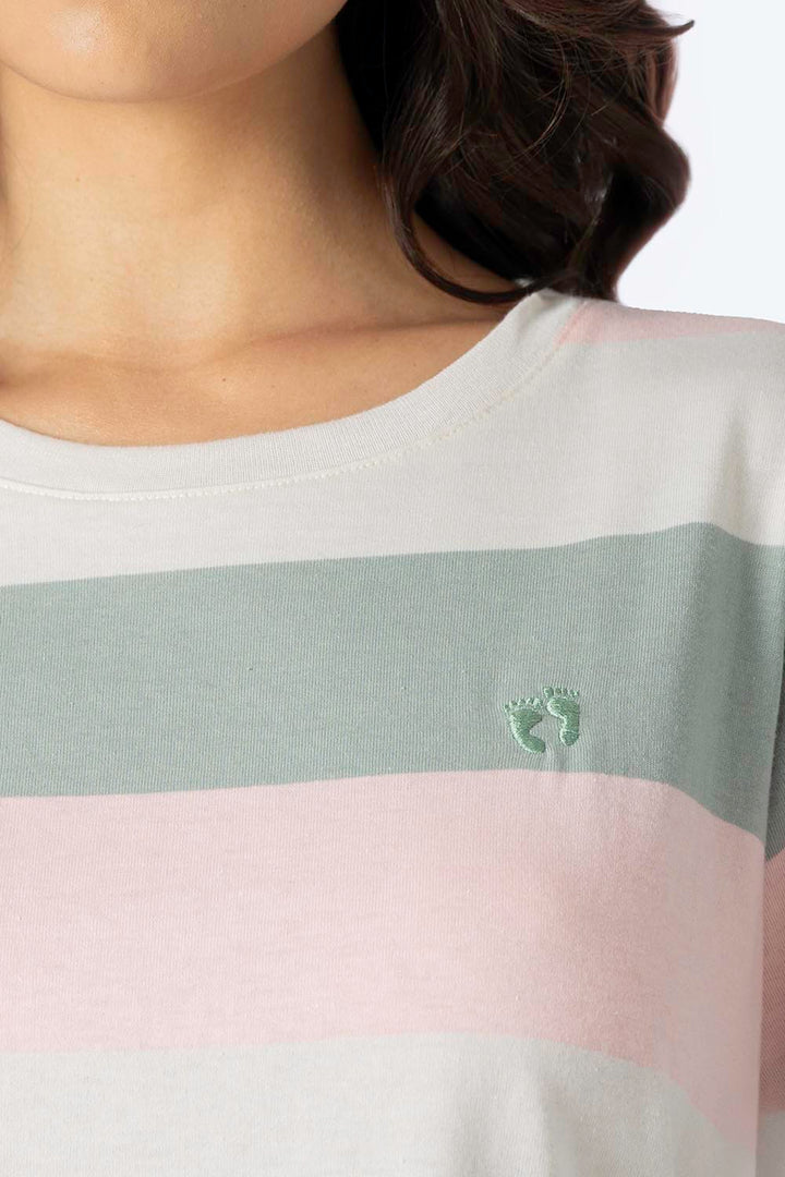 Playera de rayas rosa con verde - Hang Ten