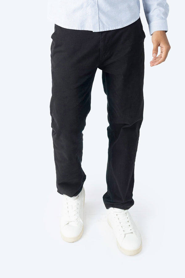 Pantalón casual slim negro - Hang Ten