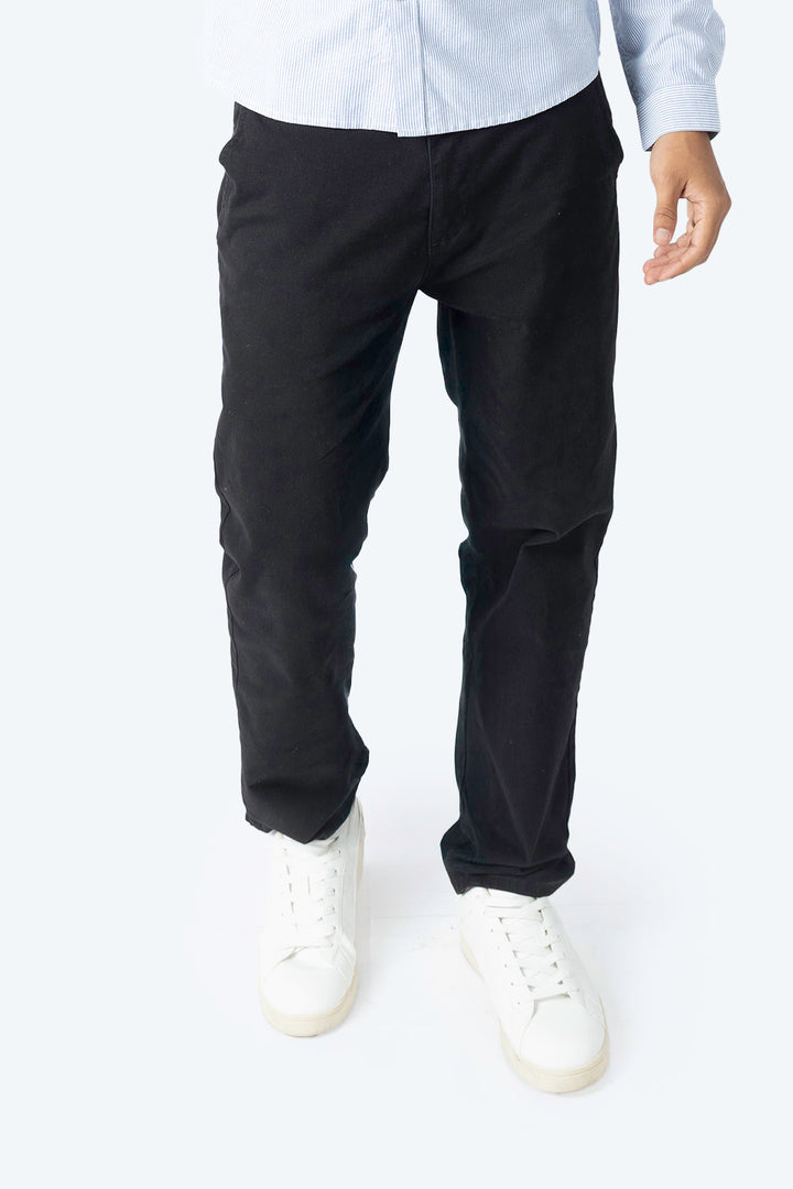 Pantalón casual slim negro - Hang Ten