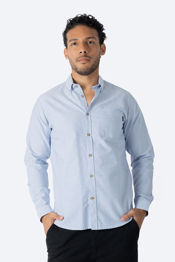 Camisa rayada azul claro - Hang Ten
