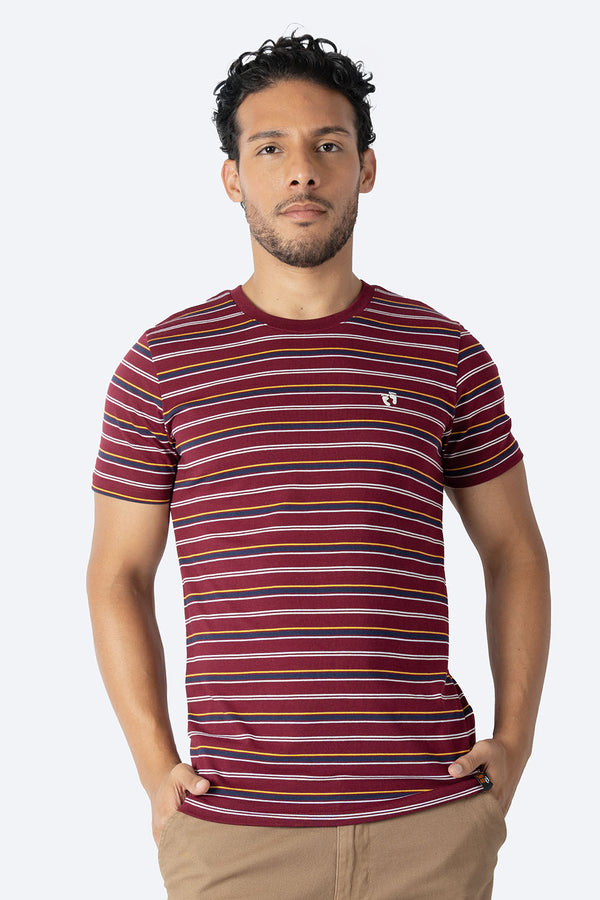 Playera vino rayada - Hang Ten 