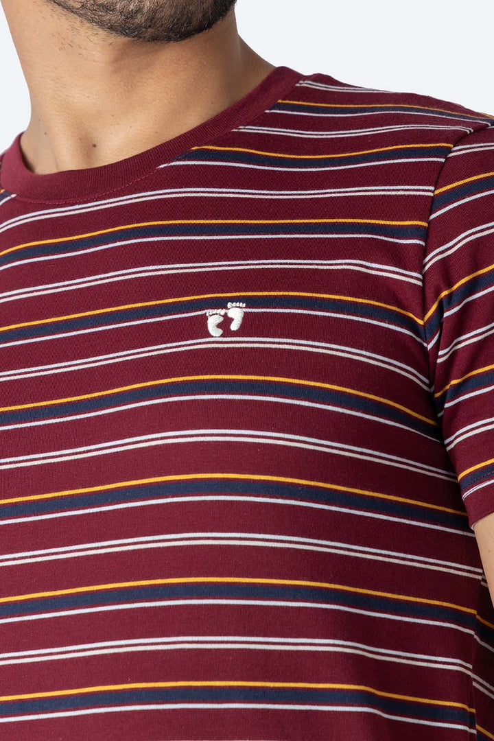 Playera vino rayada - Hang Ten 