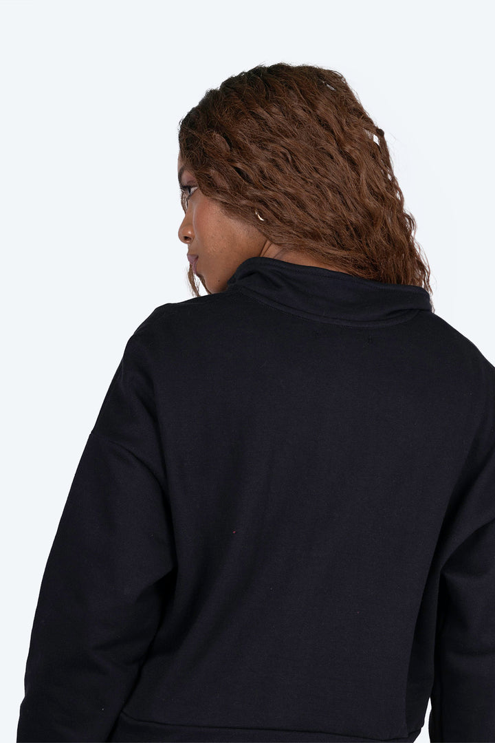 Sudadera negra con medio cierre - Hang Ten 