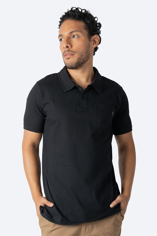 Polo básica negra con bolsa - Hang Ten