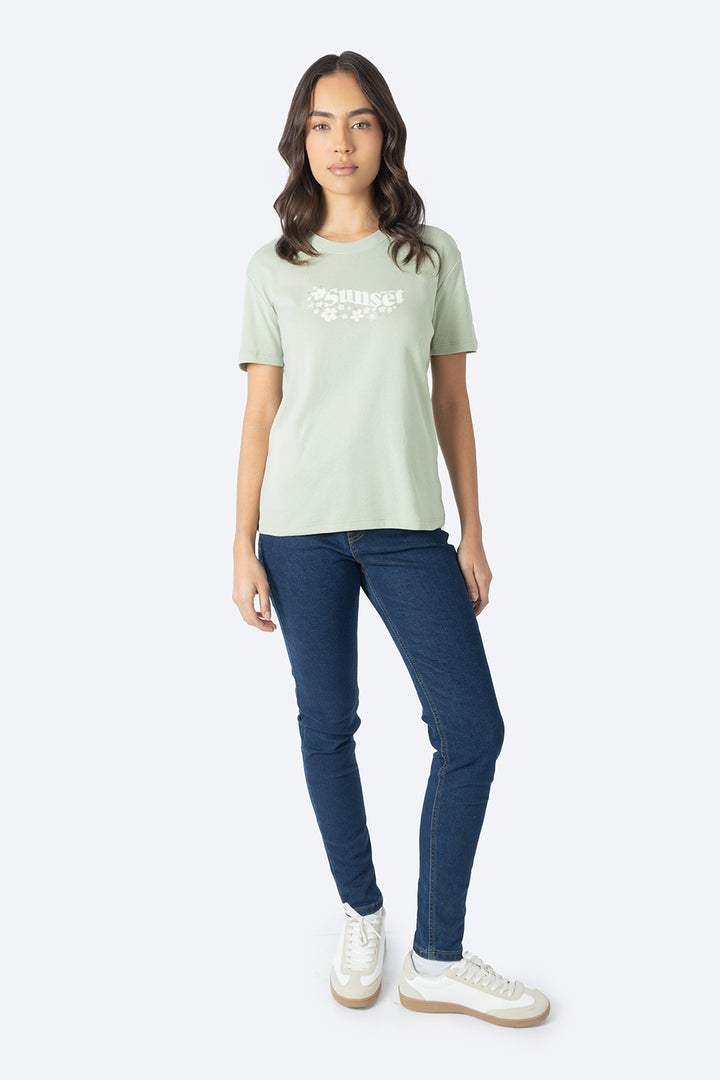 Playera verde estampado SUNSET - Hang Ten
