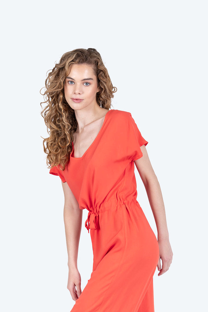 Jumpsuit coral con cordón - Hang Ten