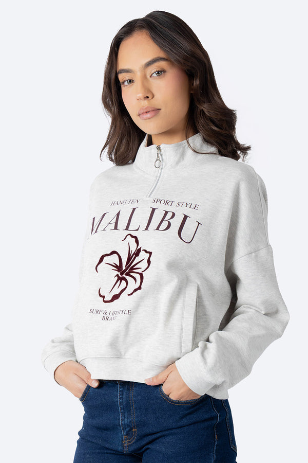 Sudadera cerrada gris MALIBU -  Hang Ten