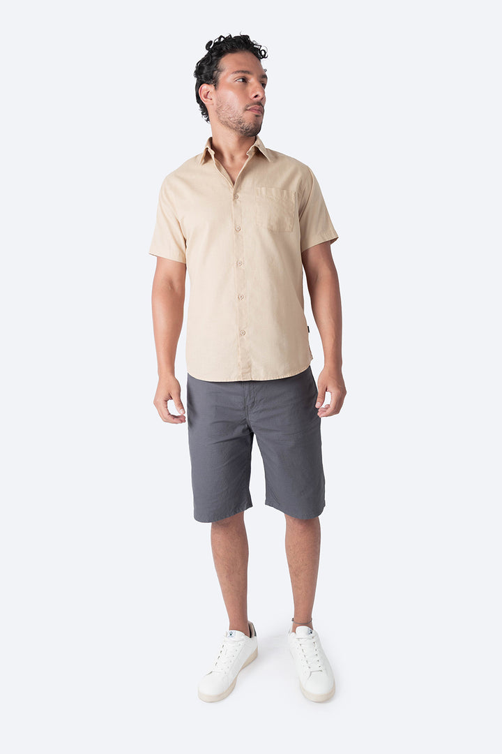 Camisa regular fit café claro - Hang Ten