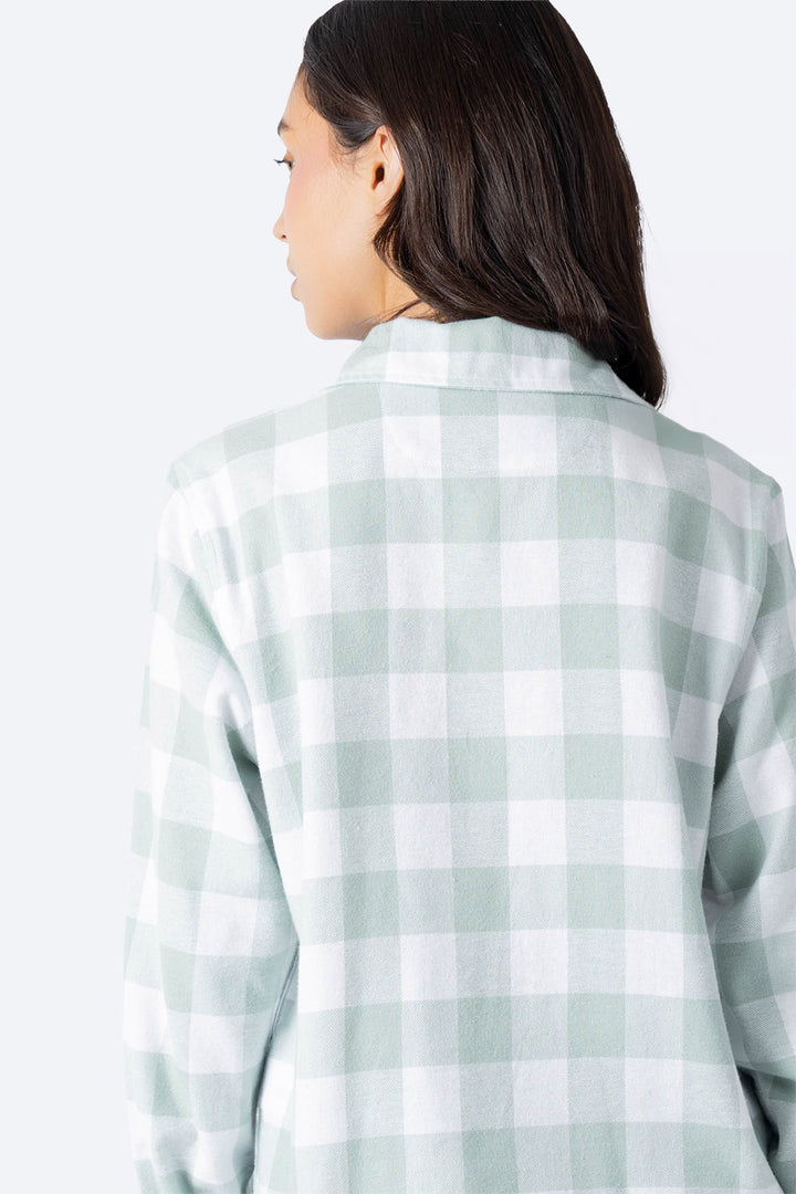 Blusa a cuadros verde con blanco  - Hang Ten