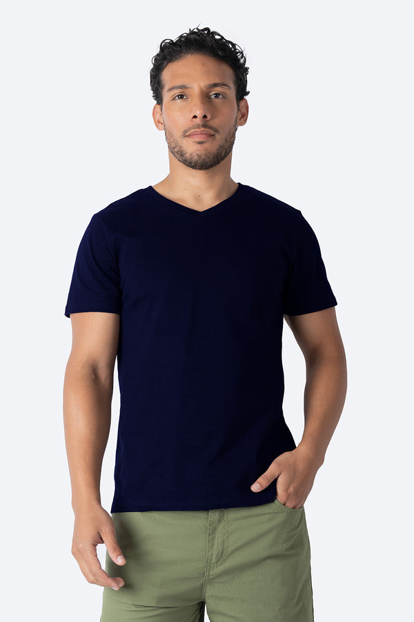 Básica azul marino cuello V - Hang Ten 