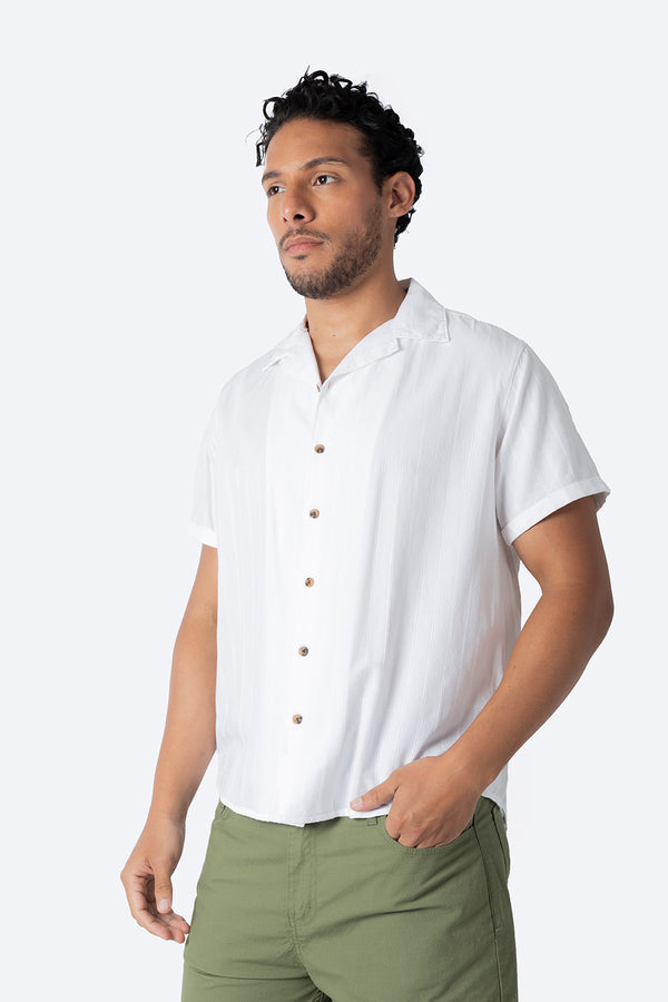 Camisa blanca con textura - Hang Ten