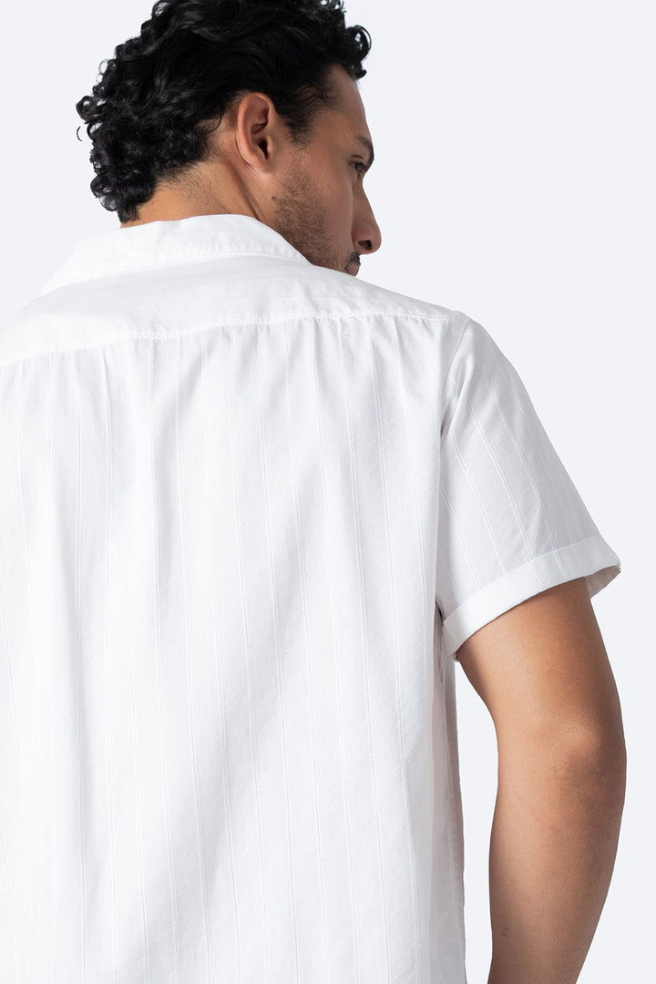 Camisa blanca con textura - Hang Ten