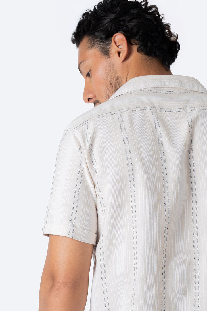 Camisa beige claro con textura - Hang Ten