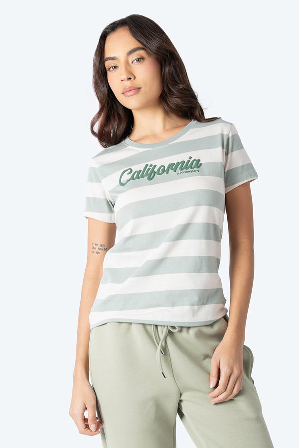 Playera verde con franjas - Hang Ten