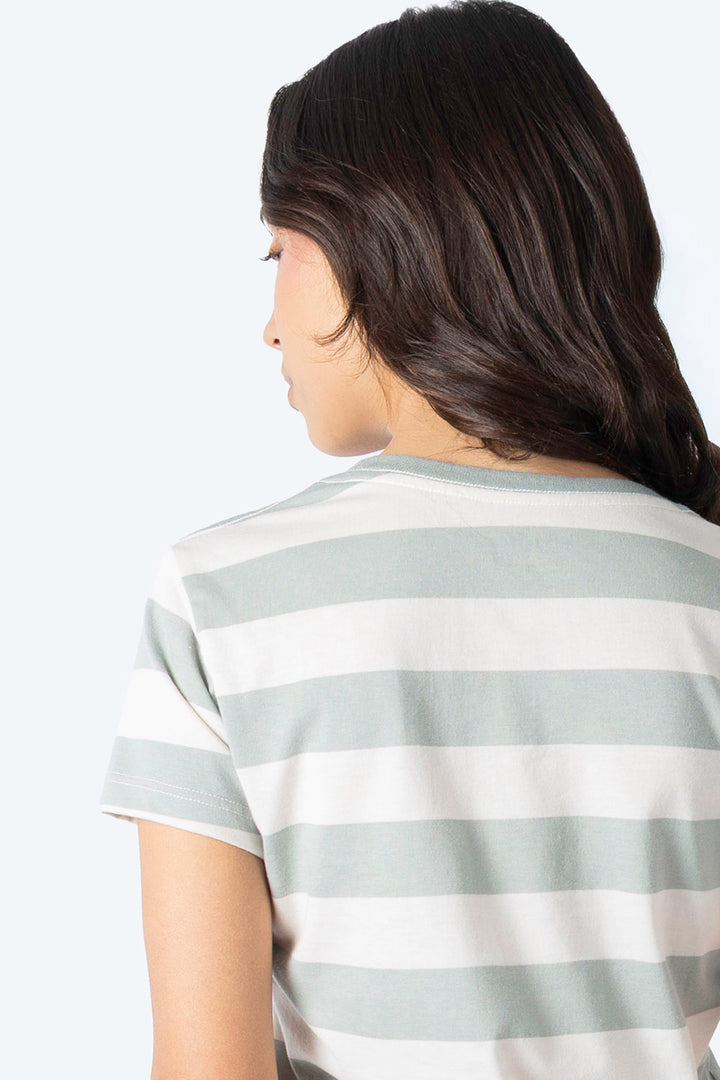 Playera verde con franjas - Hang Ten