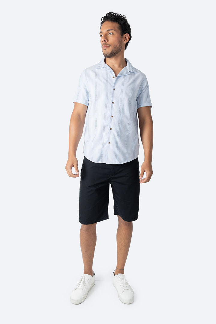 Camisa azul claro con textura - Hang Ten