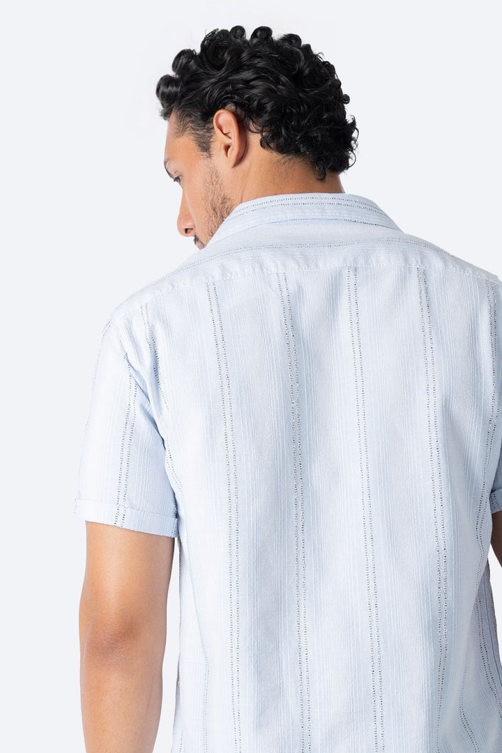 Camisa azul claro con textura - Hang Ten