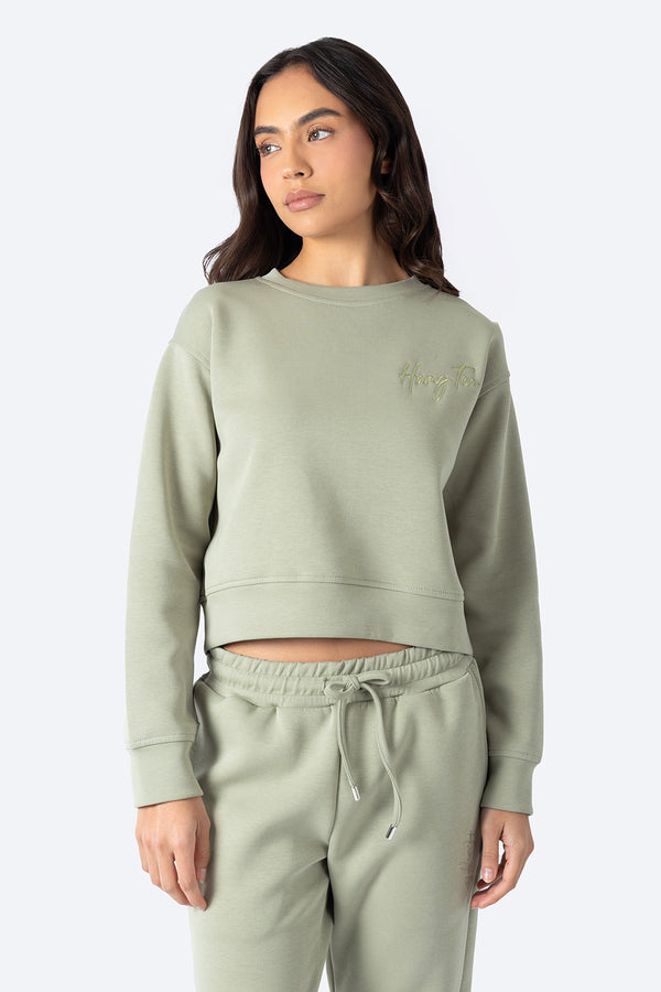 Sudadera corta color verde - Hang Ten 