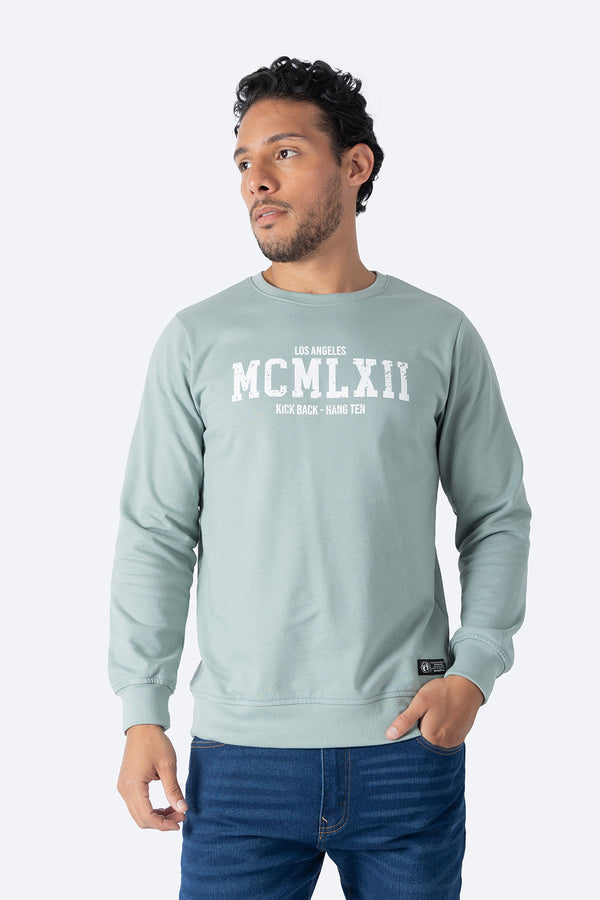 Sudadera verde "MCMLXII"- Hang Ten 