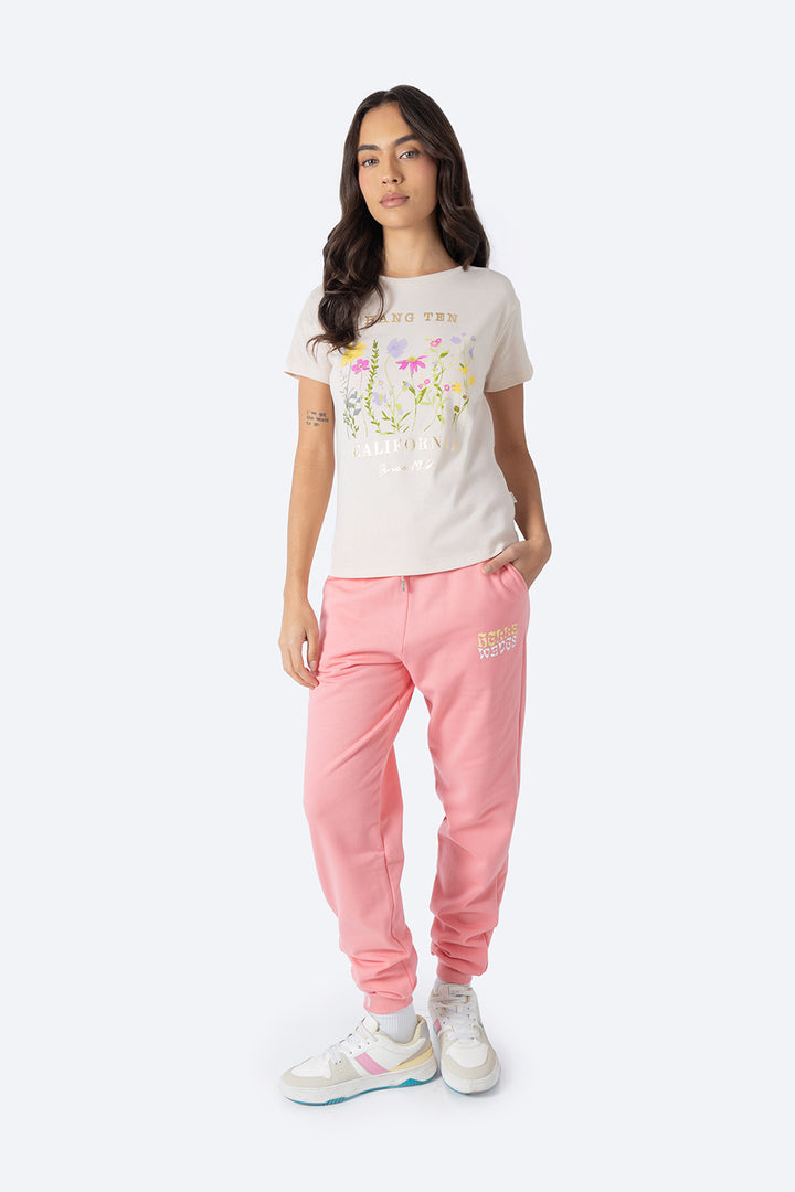 Playera café estampado floral - Hang Ten