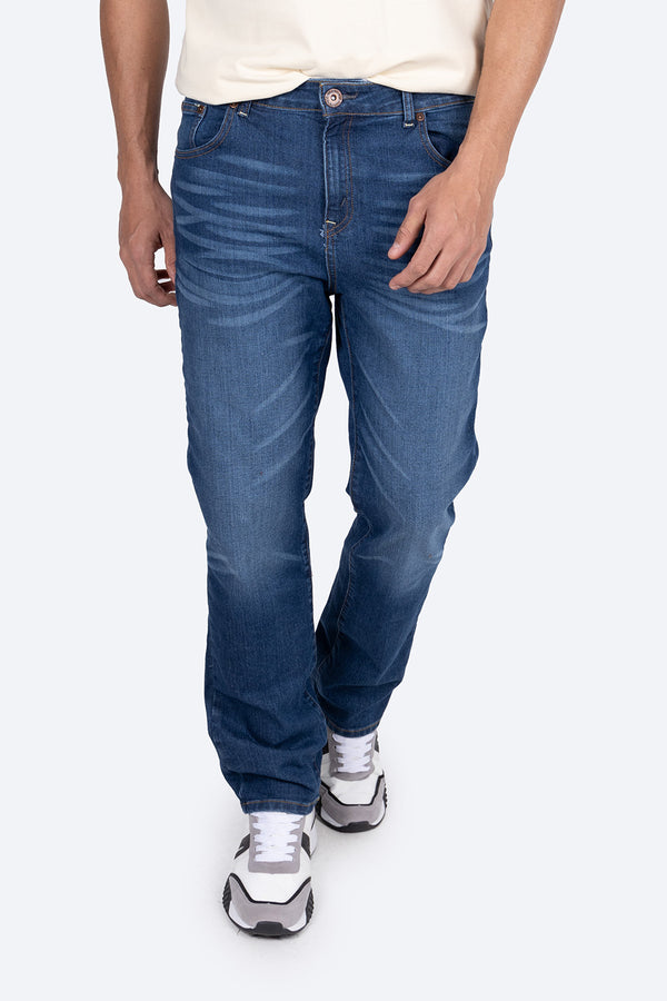 Jeans straight azul medio - Hang Ten