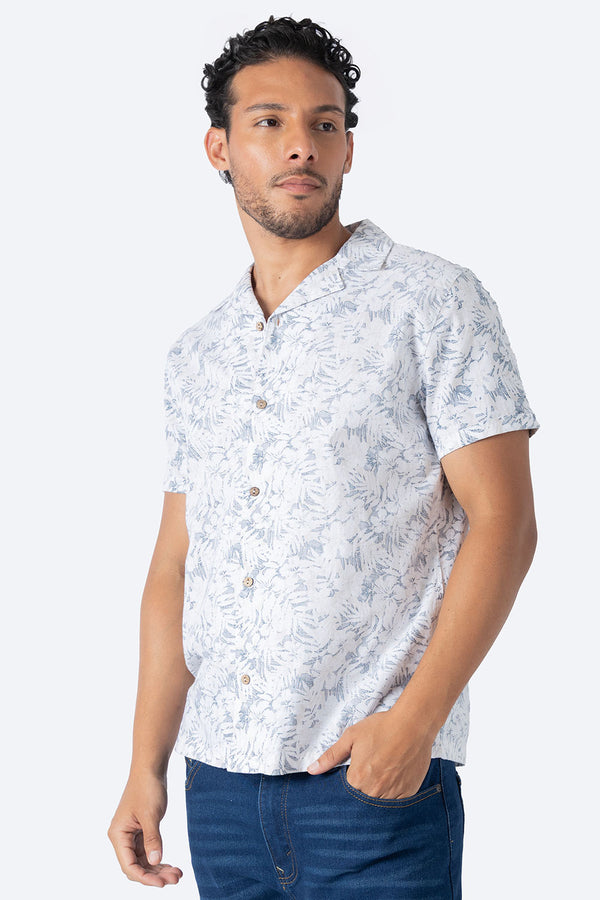 Camisa beige estampado de hojas - Hang Ten